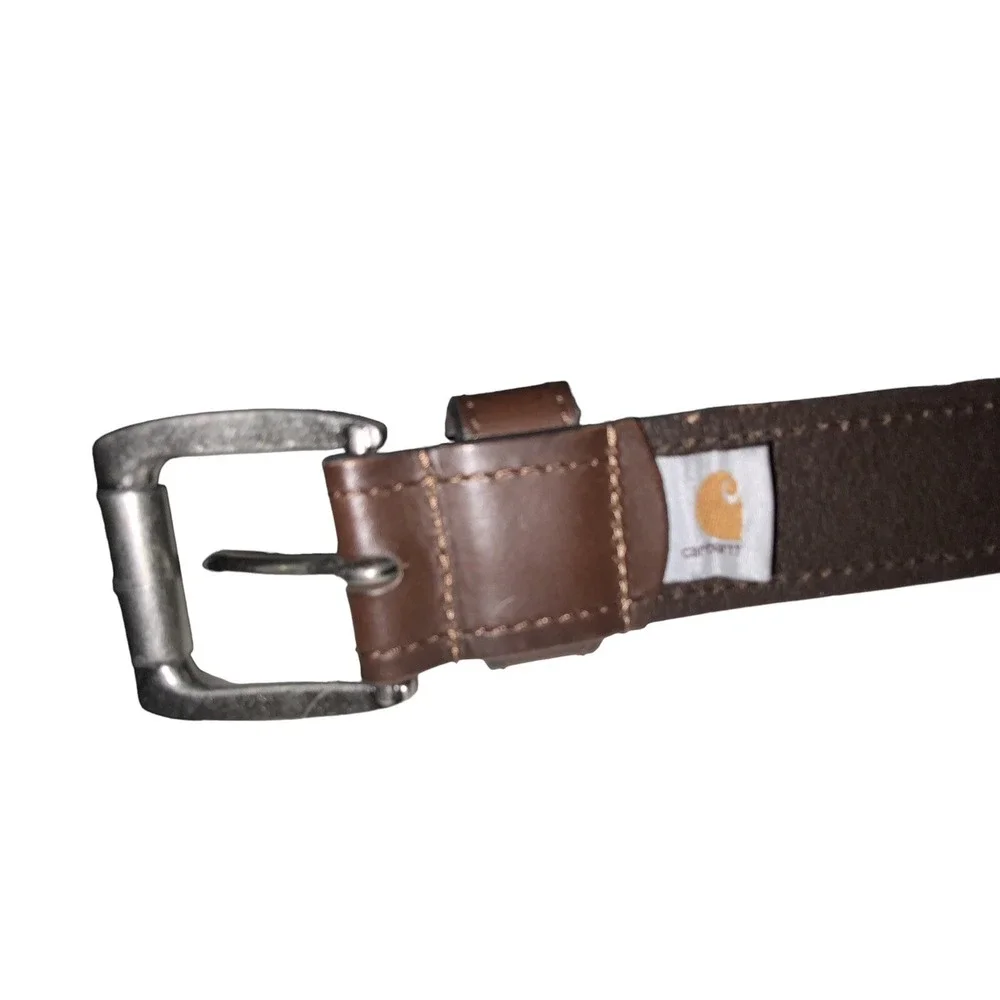 Carhartt Brown Cowhide Leather Silver Buckle W/Logo S34